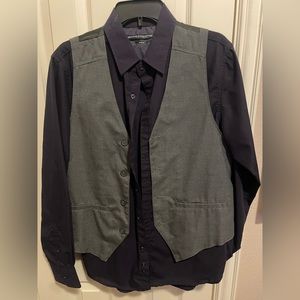 Button up shirt with vest